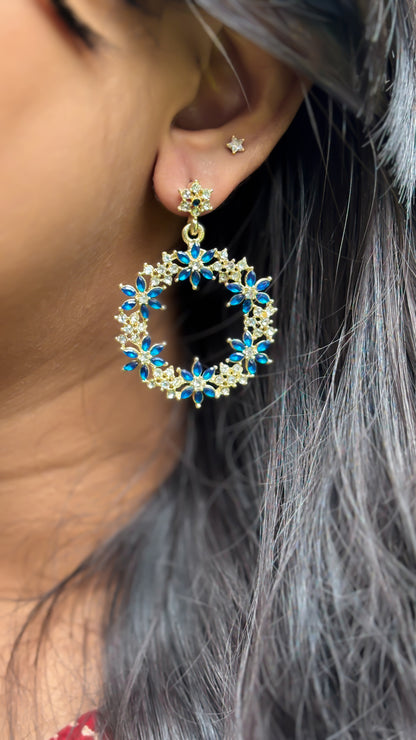 Stoned Flower Earrings