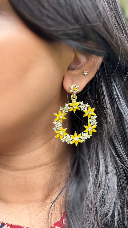 Stoned Flower Earrings