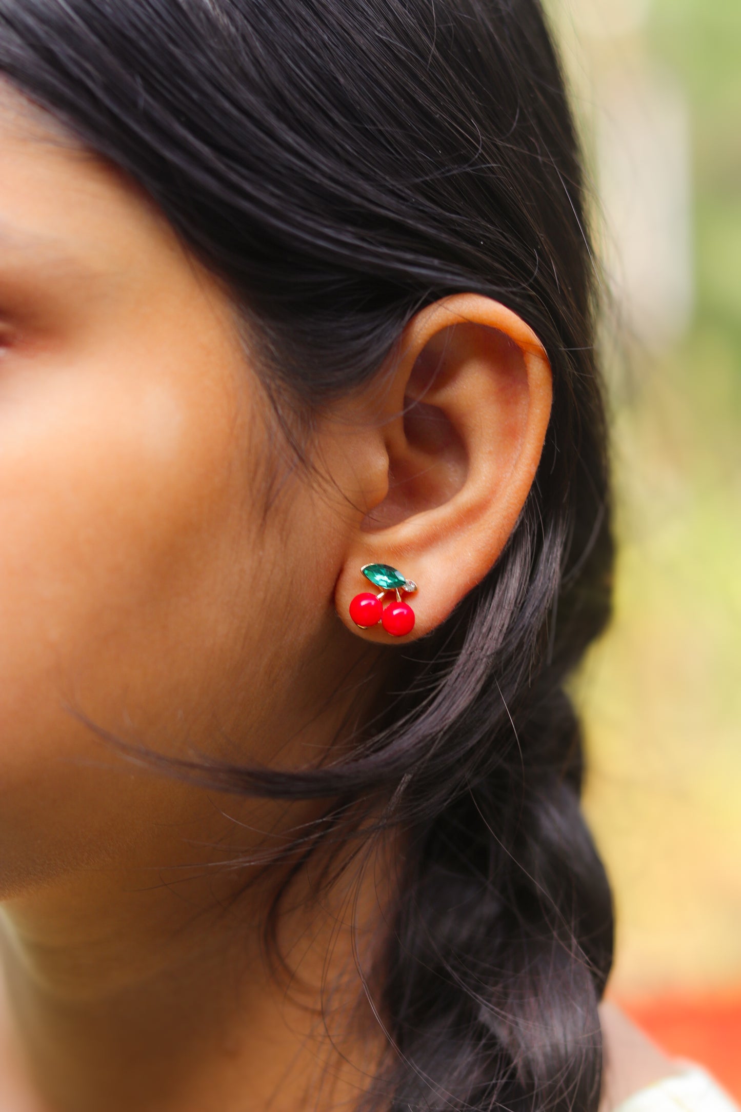 cherry charm studs