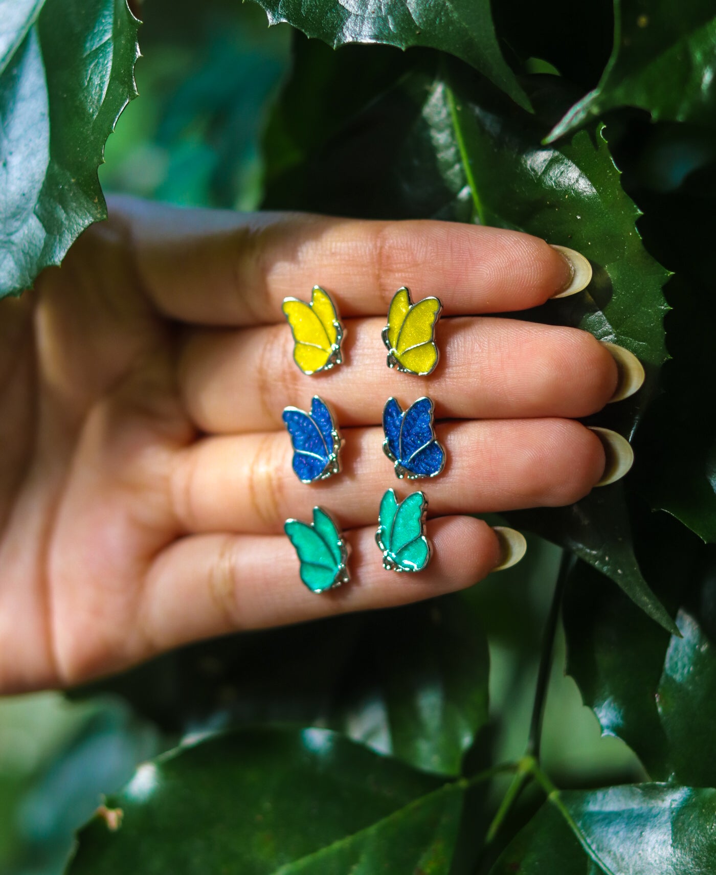 Colourful Butterfly Studs